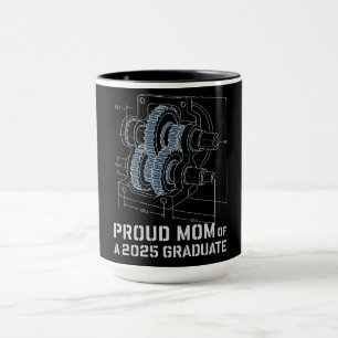 Taza Orgullosa Mamá de Graduado de Ingeniería Mecánica