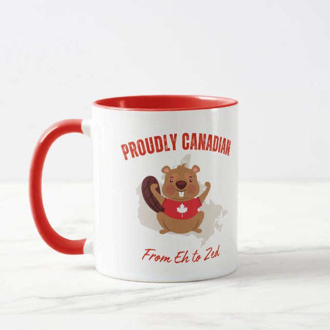 Taza Orgullosa Mug Canadiense - ¡De Eh A Zed! (Izquierda)
