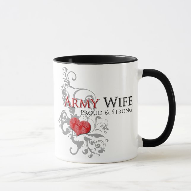 Taza orgullosa y fuerte de la esposa del ejército (Derecha)