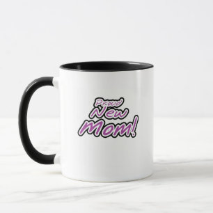 Taza Orgullosas camisetas de texto púrpura de nueva mam