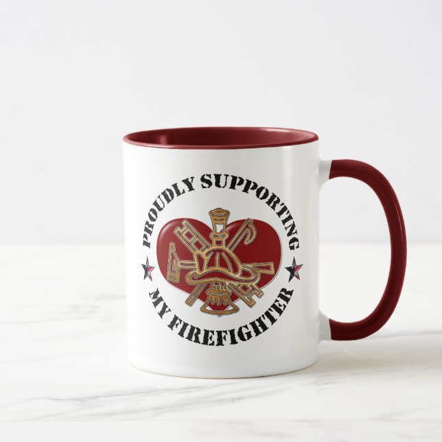 Taza Orgulloso apoyo de mi bombero (Derecha)