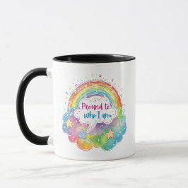 Taza Orgulloso de Quién Soy Arte de Arcoíris Regalo de 