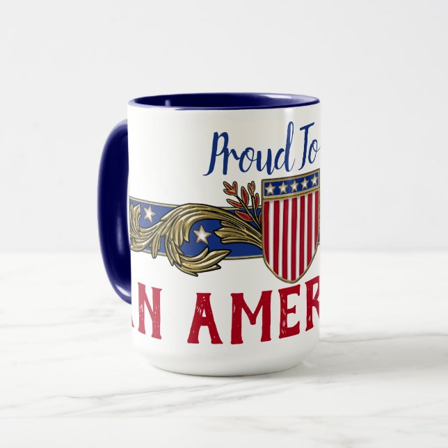 Taza Orgulloso De Ser Un Estadounidense Personalizado (Anverso izquierdo)