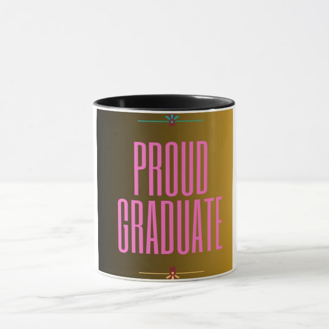 Taza Orgulloso guión elegante para graduados (Centro)