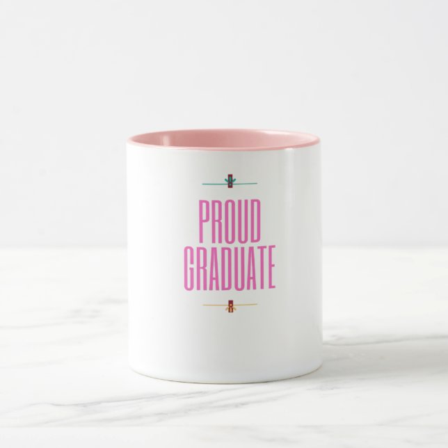 Taza Orgulloso guión elegante para graduados (Centro)