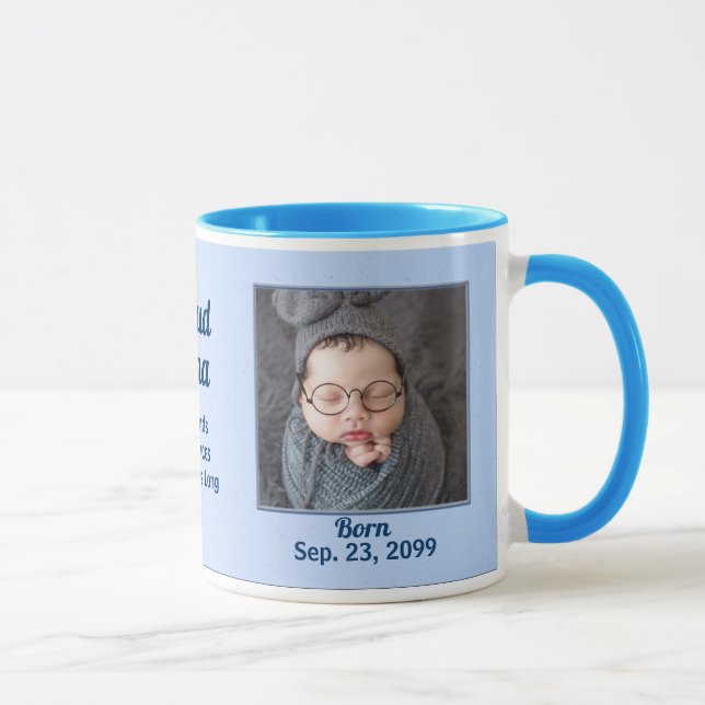 Taza Orgulloso NANA Blue Recién nacido Boy 2 Foto (Derecha)