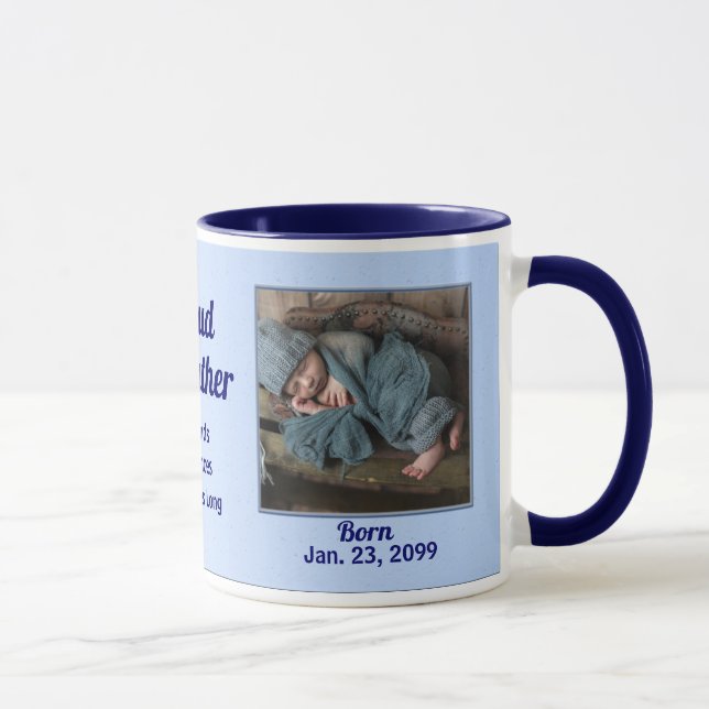 Taza Orgulloso padrino Recién nacido Azul (Derecha)