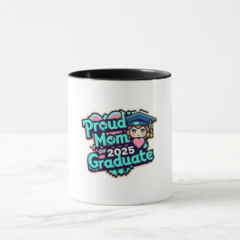 Taza Orgulloso Personalizado de graduados de Mom 2025