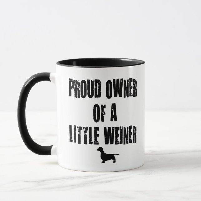 Taza Orgulloso propietario de un pequeño Weiner (Izquierda)