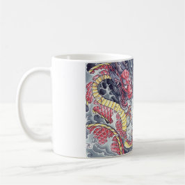 Taza oriental fresca del tatuaje de los dragones