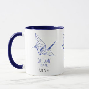 Taza Origami Art Japonés Doble Art Retro Crane