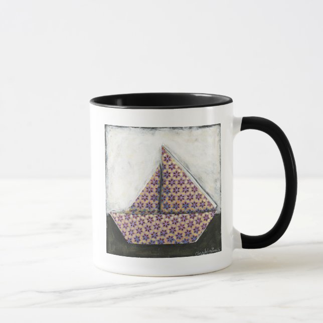 Taza Origami Sailboat en papel de diseño estrella (Derecha)