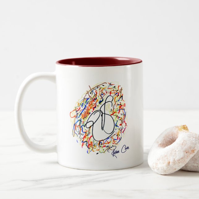 Taza original del arte del col de Richie (Con donut)