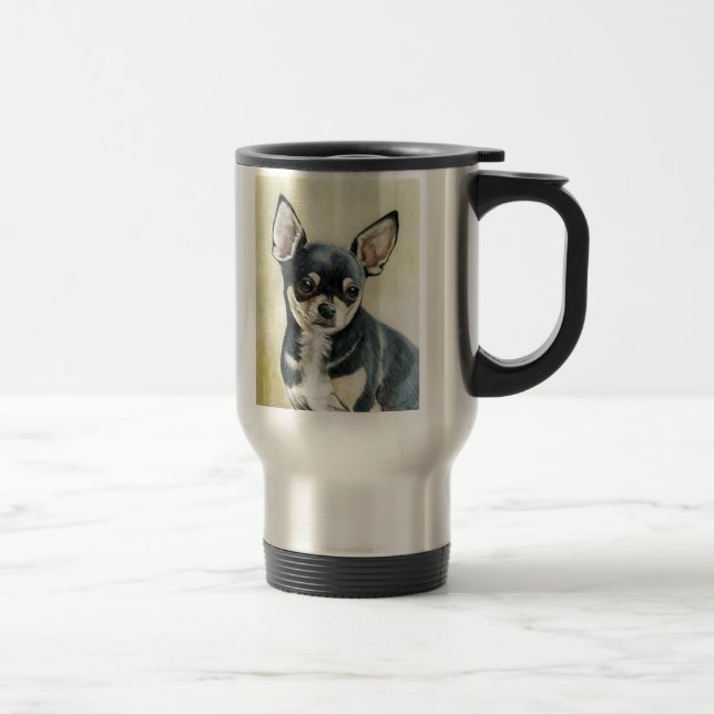 Taza original del viaje del arte del perro de la (Derecha)