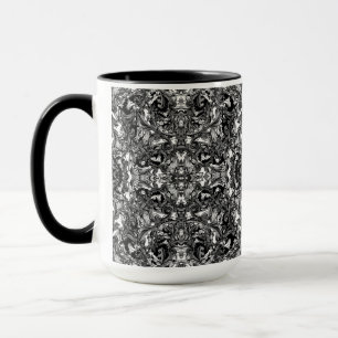 TAZA ORNAMENTAL BLANCO Y NEGRO MODERNO
