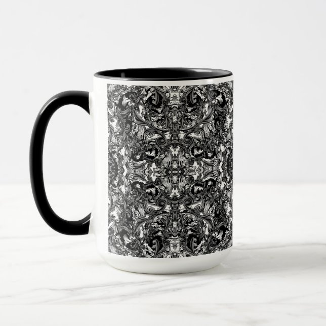 TAZA ORNAMENTAL BLANCO Y NEGRO MODERNO (Izquierda)