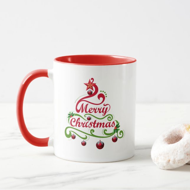 Taza Ornamentos de árbol de Navidad Mug (Con donut)