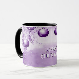 Taza Ornamentos morados Navidades Holiday Mug