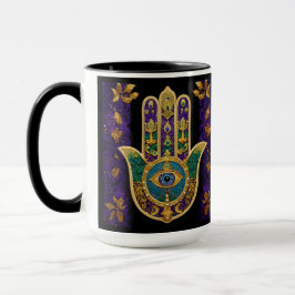 Taza Ornate Gold Third Eye Hamsa