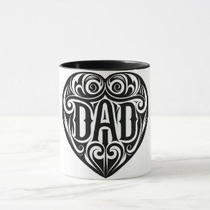 Taza Ornate Heart Tattoo Style Dad Dad