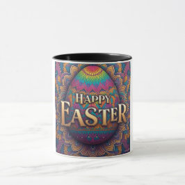 Taza Ornate Mandala Huevo de Pascua Feliz Pascua