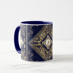 Taza Ornate Opulence   Florecimiento con azúcares azule