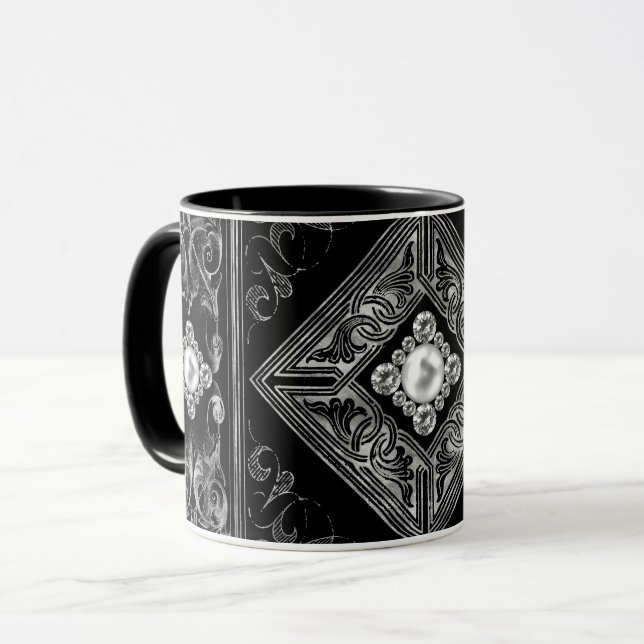 Taza Ornate Opulence | Florecimiento de las joyas negro (Anverso izquierdo)