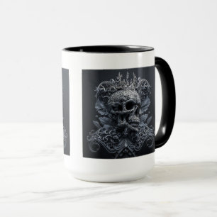Taza Ornate Skull Combo Mug, 15 oz