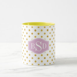 Taza Oro bonito y monograma blanco de los modelos de