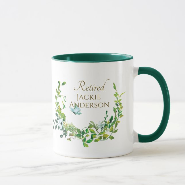 Taza Oro botánico de barro de retiro personalizado (Derecha)