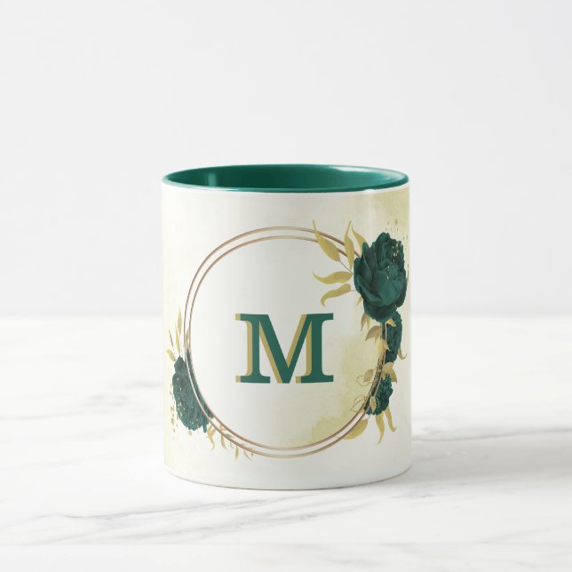 Taza oro floral esmeralda (Centro)