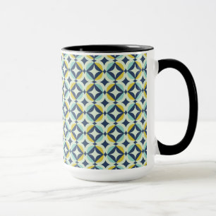 Taza Oro geométrico y modelo azul