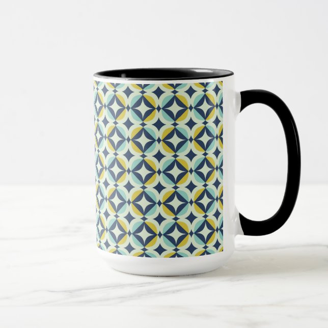 Taza Oro geométrico y modelo azul (Derecha)