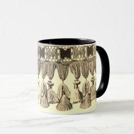 Taza Oro negro victoriano de antaño tassel lace