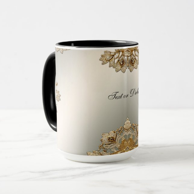 Taza Oro Ornate Floral Mug (Anverso izquierdo)