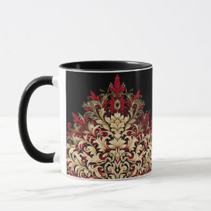 Taza Oro Rojo y Damasco Negro