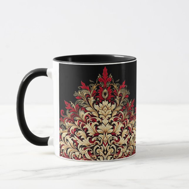 Taza Oro Rojo y Damasco Negro  (Izquierda)