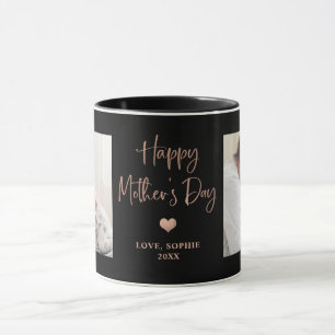 Taza Oro rosa Dos fotografías del día feliz de la ma