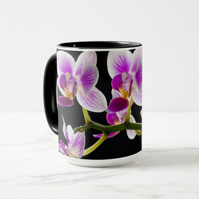 Taza Orquídea blanca y púrpura (Anverso izquierdo)