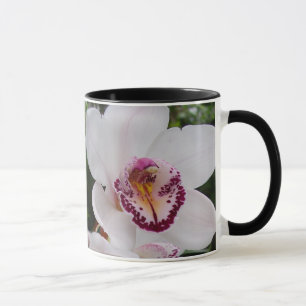 Taza Orquídeas Blancas Hermosas Flores Tropicales