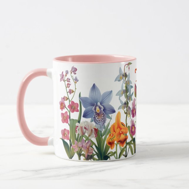 Taza Orquídeas encantadoras - Ilustracion botánico Mug (Izquierda)