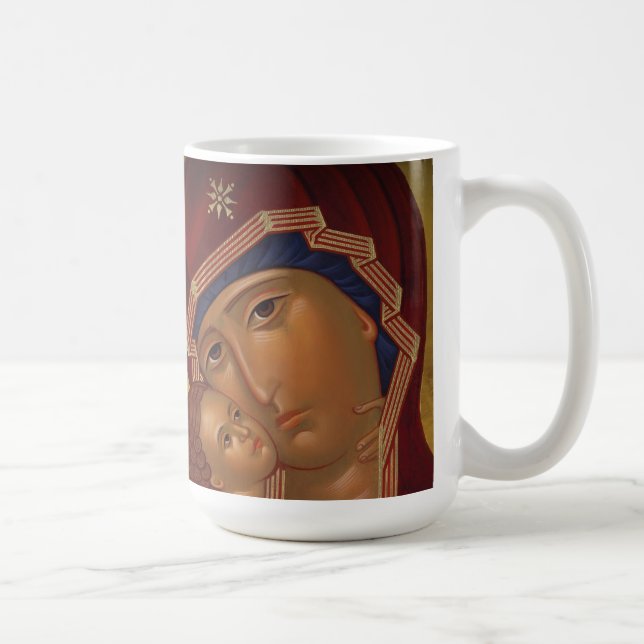 Taza ortodoxa del navidad con los iconos (Derecha)