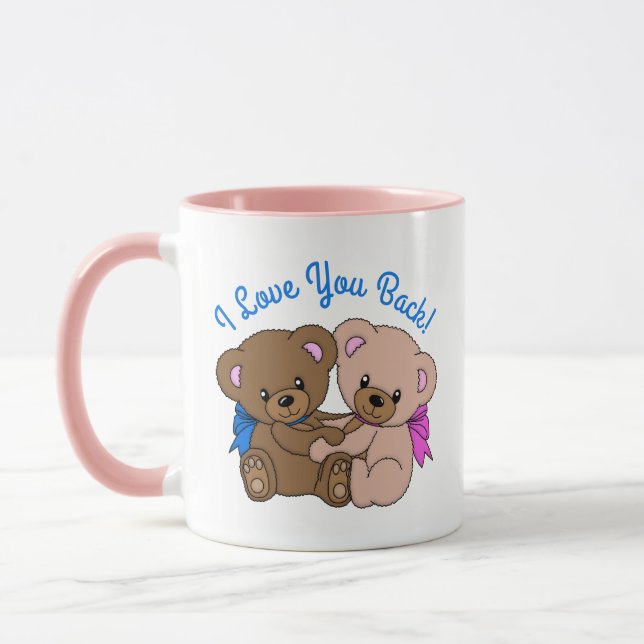 Taza Os amo osos de peluche abrazando (Izquierda)