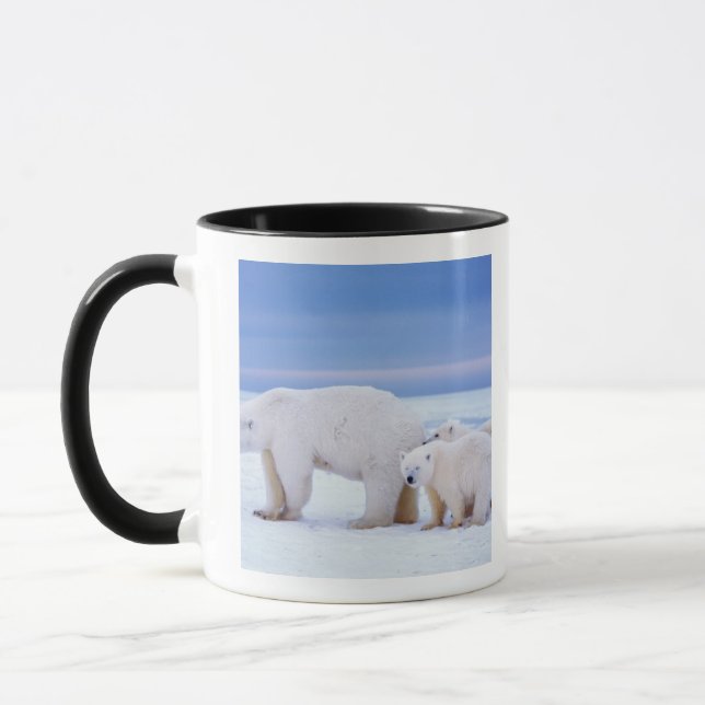 Taza Osa de oso polar con crías (Izquierda)