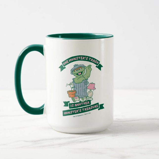 Taza Oscar el Grouch | Gráfico del tesoro de monstruos (Izquierda)