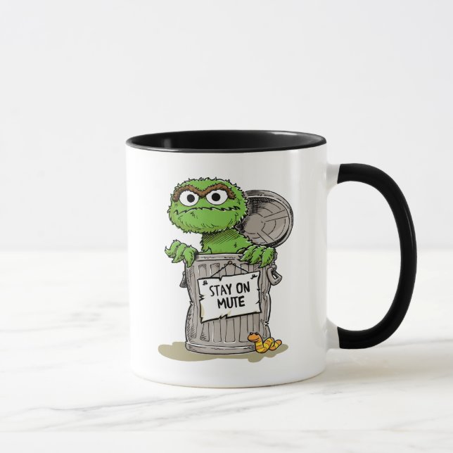 Taza Oscar el Grouch | Permanecer En Silencio Mug (Derecha)