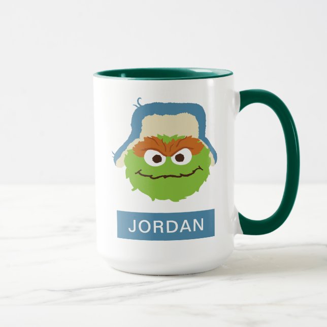 Taza Oscar el Gruñón Cara de Bosque | Agrega tu nombre (Derecha)