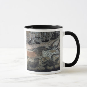 Taza Oscile la pintura de un toro y de los caballos,