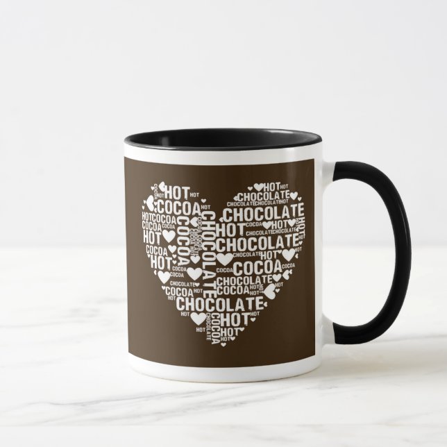 Taza oscura del amor del cacao del chocolate (Derecha)