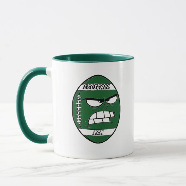 Taza Oscuro trapo verde de fútbol para mamá (Izquierda)
